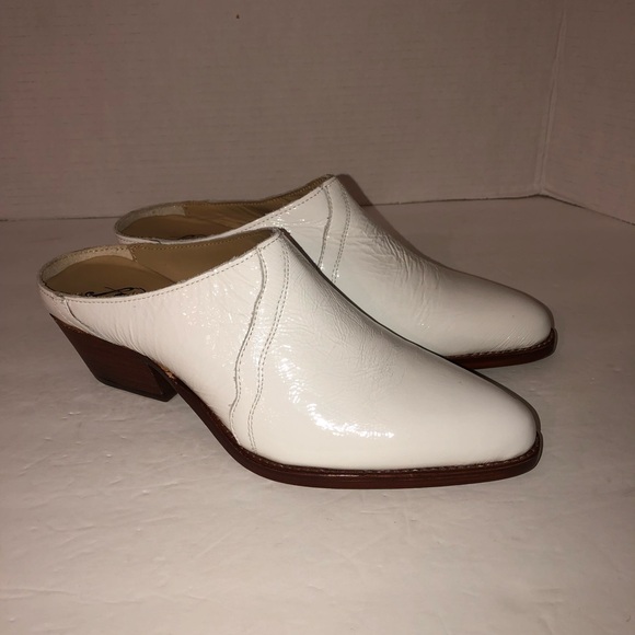 New Free People New Frontier White Patent Western Cowboy Boot Mule Shoe 7.5/37.5 - Picture 5 of 7